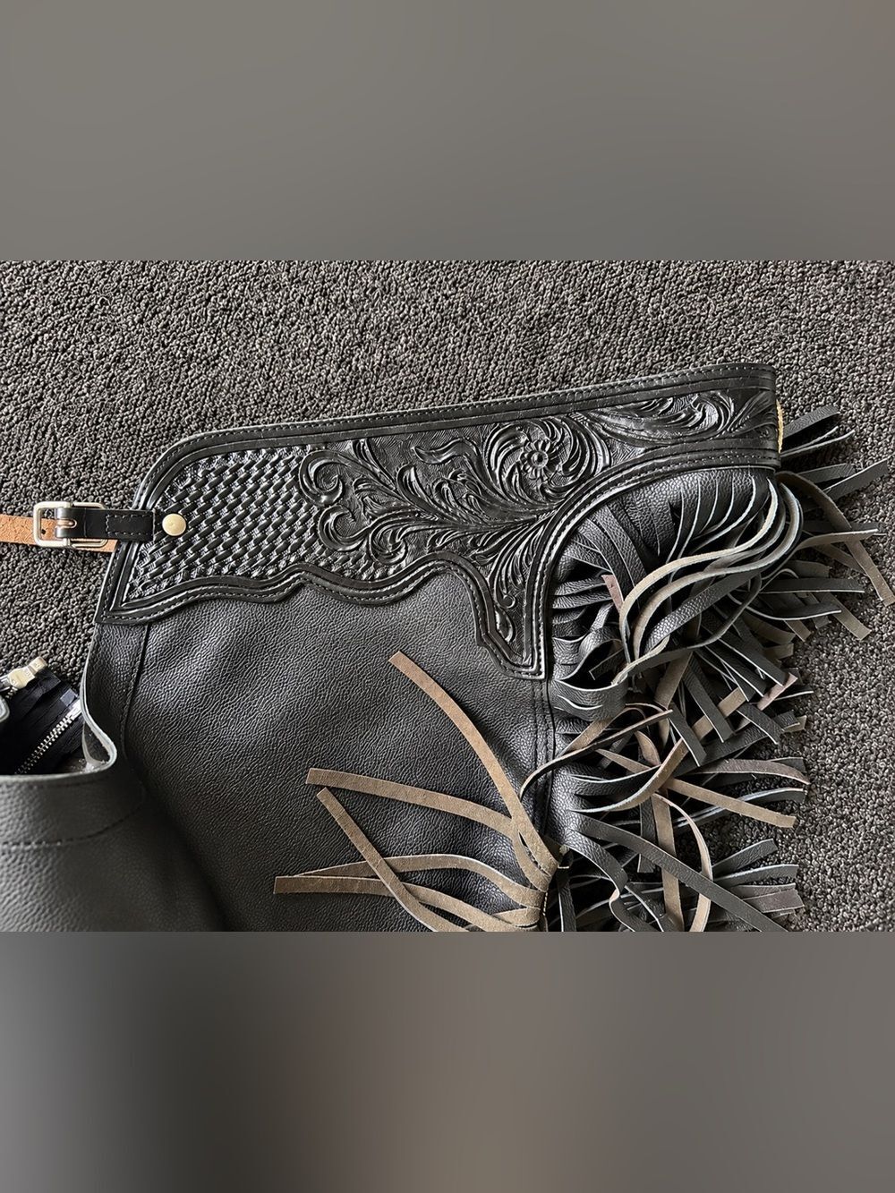 Black Leather Chaps with extenders